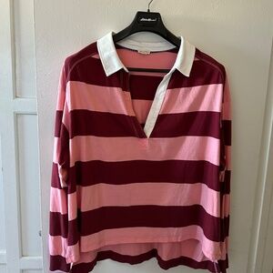 PILCRO | Anthropologie Long Sleeve Oversized Rugby Shirt Women's Size 2X